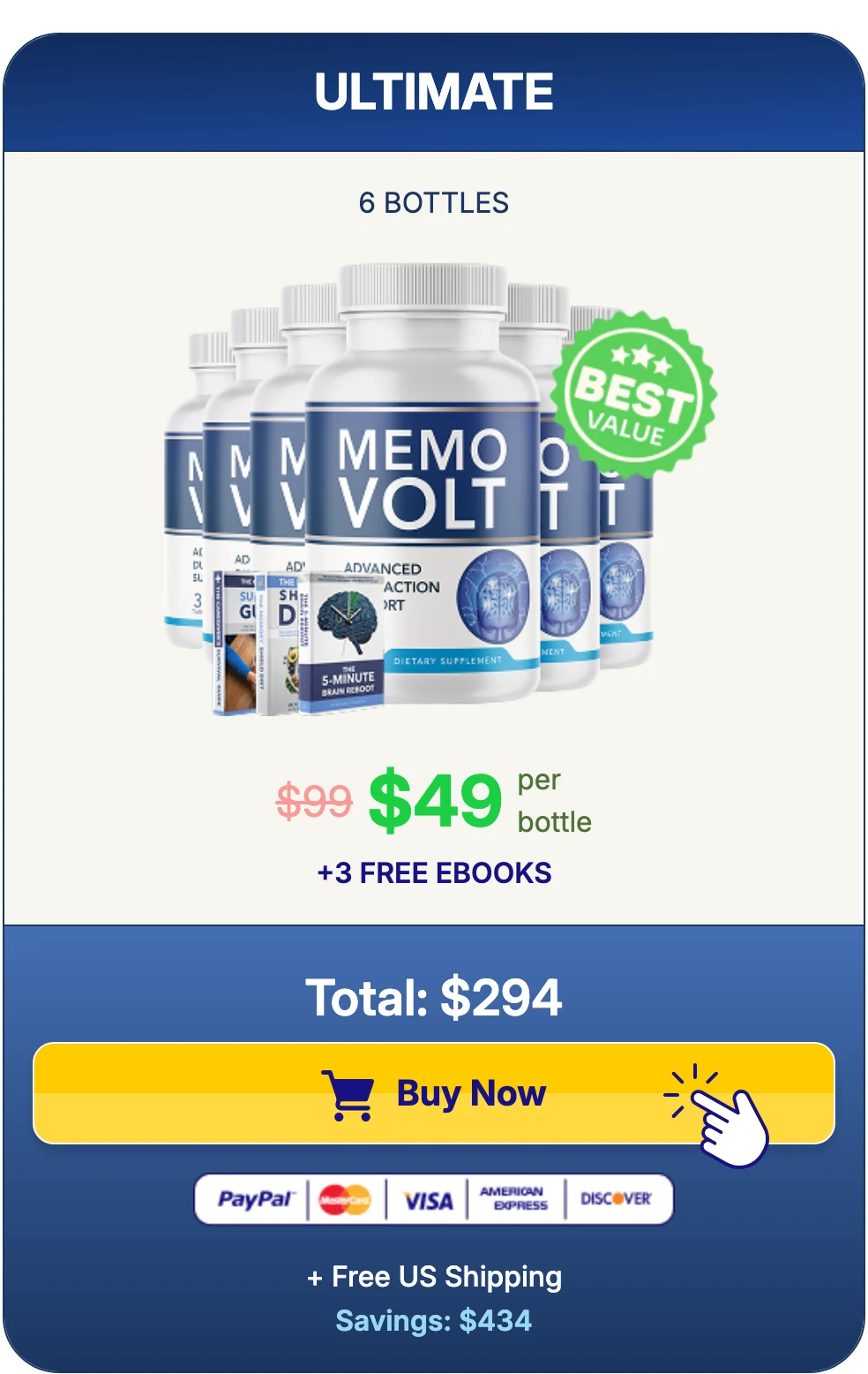 MemoVolt 6 bottles
